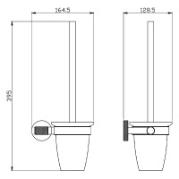27509 (9229) LORENZO BLACK GOLD Щітка для унітаза, скло, чорна + золото (1 сорт) Аква Родос фото 1