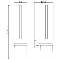 27496 (8919C) ORLANDO GOLD Щітка для унітаза, скло, золото (1 сорт) Аква Родос фото 1
