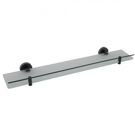 8127 (8566) GLORIA BLACK Поличка скляна, скло, ЧОРНА МАТОВА (1 сорт) Аква Родос