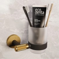 27503 (9221) LORENZO BLACK GOLD Склянка для зубних щіток, скло (1 сорт) Аква Родос фото 3