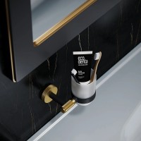 27503 (9221) LORENZO BLACK GOLD Склянка для зубних щіток, скло (1 сорт) Аква Родос фото 2