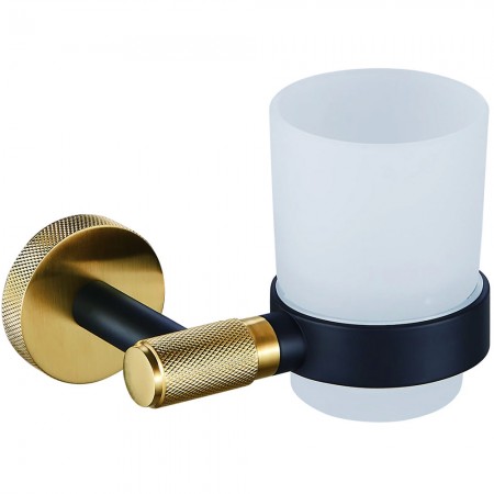 27503 (9221) LORENZO BLACK GOLD Склянка для зубних щіток, скло (1 сорт) Аква Родос