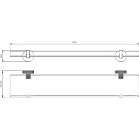 27508 (9227) LORENZO BLACK GOLD Поличка скляна, скло, чорний + золотий (1 сорт) Аква Родос фото 1