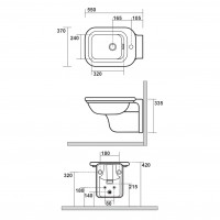 4125 K1 Waldorf Біде підвісний з 1 отв. під змішувач у комплекті з шумоізоляціійною пластиною та нак Kerasan фото 2