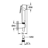 1025302431 New Tempesta-F Душовий набір, 1 режим струменю, чорний мат (1 сорт) Grohe фото 2