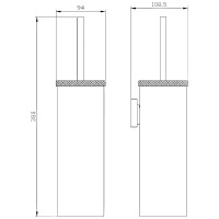 27502 (9219) LORENZO BLACK GOLD Щітка для унітаза, чорний + золотий (1 сорт) Аква Родос фото 1