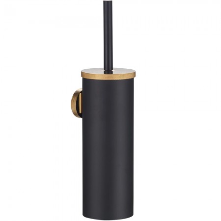 27502 (9219) LORENZO BLACK GOLD Щітка для унітаза, чорний + золотий (1 сорт) Аква Родос