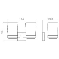 27494 (8928C) ORLANDO GOLD Склянка для зубних щіток подвійна, скло, золото (1 сорт) Аква Родос фото 1