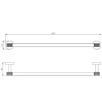 27499 (9212) LORENZO BLACK GOLD Тримач для рушників 60 см, чорний + золото (1 сорт) Аква Родос фото 1