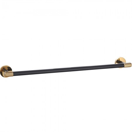 27499 (9212) LORENZO BLACK GOLD Тримач для рушників 60 см, чорний + золото (1 сорт) Аква Родос