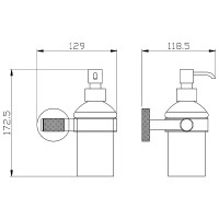27505 (9224) LORENZO BLACK GOLD Дозатор для рідкого мила, скло, чорний + золото (1 сорт) Аква Родос фото 1
