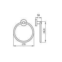 25057 GLORIA GUN METAL Кільце для рушників (1 сорт) Аква Родос фото 1