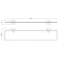 8728 Поличка скляна CAPRI, скло, хром (1 сорт) Аква Родос фото 1