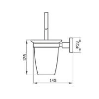 25064 GLORIA GUN METAL Щітка для унітаза, скло (1 сорт) Аква Родос фото 1