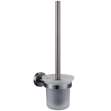 25064 GLORIA GUN METAL Щітка для унітаза, скло (1 сорт) Аква Родос