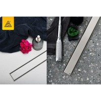 CH 650 KN 1 Душовий канал 650мм з матовою решіткою під плитку з кромкою із нержавіючої сталі (1 сорт MCH фото 2