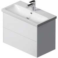 MGA-FHX07522WG-WCC0752WG GEM, База з раковиною, підвісна, 75 см, 2 ящика push-to-open, біла, глянець AM.PM