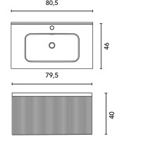 131789+126224  Тумба VORA 80  1 ящ, +   раковина біла ENZO,  WALNUT NOTE (1 сорт) ROYO фото 2