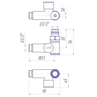 4.0.0500.55.P К-кт кутових кранів під ТЕН, хром (1 сорт) Mario фото 5