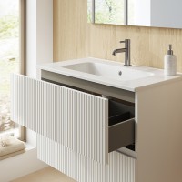 131773+126225  Тумба VORA 100 2  ящ, +   раковина біла ENZO,  MATT SAND (1 сорт) ROYO фото 4