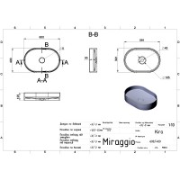 Раковина Kira 600х400 накладний, колір білий, покриття глянець (1 сорт) MIRAGGIO фото 1