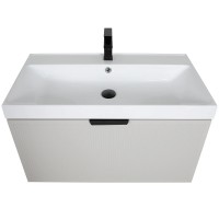 32217 Тумба Fabio (кашемір) з умивальником Fabio 80 см (консольна) ручка чорна (1 сорт) Аква Родос фото 6