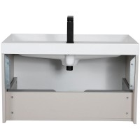 32217 Тумба Fabio (кашемір) з умивальником Fabio 80 см (консольна) ручка чорна (1 сорт) Аква Родос фото 8