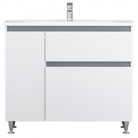 M85-FSL10026-WC10026WG38 X-Joy, База з раковиною M85AWCC1002WG, на підлогу, 100 см, ліва, 2 ящика,   AM.PM