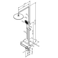 F0785A700 X-Joy, F0785A700 X-Joy, душ.систем: зм-ач-полиця д/ванни/душу, душ.штанга, верхн. душ 220м AM.PM фото 1
