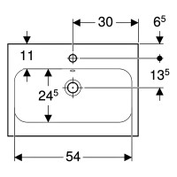 501.841.00.1 iCon Light Раковина 60 см, отв.для зміш., з переливом, скорочений виліт, колір білий гл Geberit фото 1