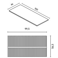 131773+127437 Тумба VORA 100 2  ящ,  зі стільницею,SAND MATT (1 сорт) ROYO фото 2