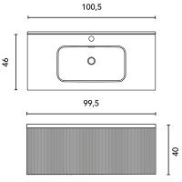 131795+126225 Тумба VORA 100 1 ящ, +   раковина біла ENZO,  WALNUT NOTE (1 сорт) ROYO фото 2