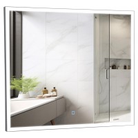 27307 Luce Дзеркало 80*70 см з підсвіткою (сенсор), колір чорний (1 сорт) Аква Родос