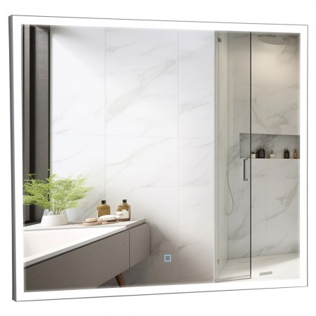 27307 Luce Дзеркало 80*70 см з підсвіткою (сенсор), колір чорний (1 сорт) Аква Родос