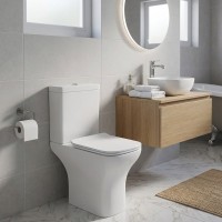 3590021 BASIC Унітаз-компакт обідковий з кришкою soft-close, білий глянець (1 сорт) Devit фото 3