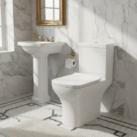 3590021 BASIC Компакт обідковий з кришкою soft-close, білий глянець (1 сорт) Devit фото 2