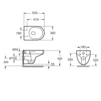 3810825 Simple Підвісний безобідковий унітаз з кришкою soft-close, Vortex Flush, білий глянець (1 со Devit фото 1