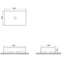 MBLVQ11 QUBE 11 раковина на стільницю без переливу 50х33, в кольорі графіт (1 сорт) SDR фото 2