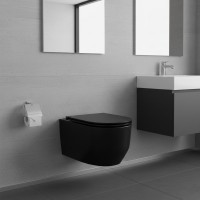 3030140B ART 3.0 Підвісний безобідковий унітаз з кришкою soft-close, Vortex Flush, чорний мат (1 сор Devit фото 4