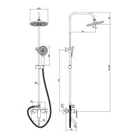 550541C Lite Душова система з виливом, хром (1 сорт) Primera фото 1