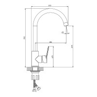 550545C Lite Змішувач д/кухні, хром (1 сорт) Primera фото 1