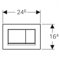 115.883.KM.1 Sigma20 (ex Sigma30) square Клавіша змиву, панель та клавіши чорний глянець, декоративн Geberit