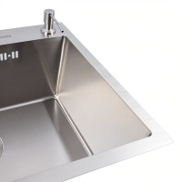 60*45 Handmade Кухонна мийка (товщина 3,0/1,5), нержавійка (1 сорт) Valeso фото 4