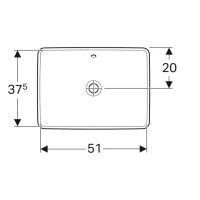 500.737.01.2 VariForm Умивальник прямокутний, 55х40см, що вбуд.в стільницю, без отв. під змішувач, з Geberit фото 3