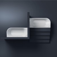 V057BL00SX CORA  Ванна асиметрична  із вбудованною панеллю, з д\к 170 x 75 x 52h, ліва,  білий гляне TREESSE фото 5