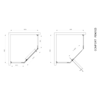 FEN0123 COMFORT Кабіна душова, п'ятикут. 90х90, без піддона, скло прозоре (1 сорт) Devit фото 1
