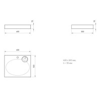 KICLAMISIF/00 Claro Mini Раковина на пральну машину, з литого (штучного) каменю 60х50 з мильницею +  PAA фото 2