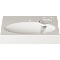 KICLASIF/00 Claro Раковина на пральну машину, з литого (штучного) каменю 60х60 з мильницею + сифон т PAA фото 4