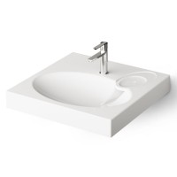 KICLASIF/00 Claro Раковина на пральну машину, з литого (штучного) каменю 60х60 з мильницею + сифон т PAA