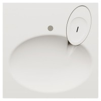 KICLASIF/00 Claro Раковина на пральну машину, з литого (штучного) каменю 60х60 з мильницею + сифон т PAA фото 3